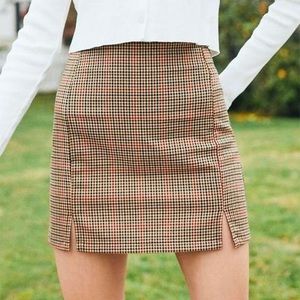 John Galt Brandy Melville Plaid Cara Skirt